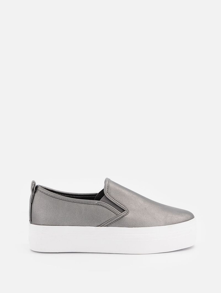 Pewter slip top on sneakers